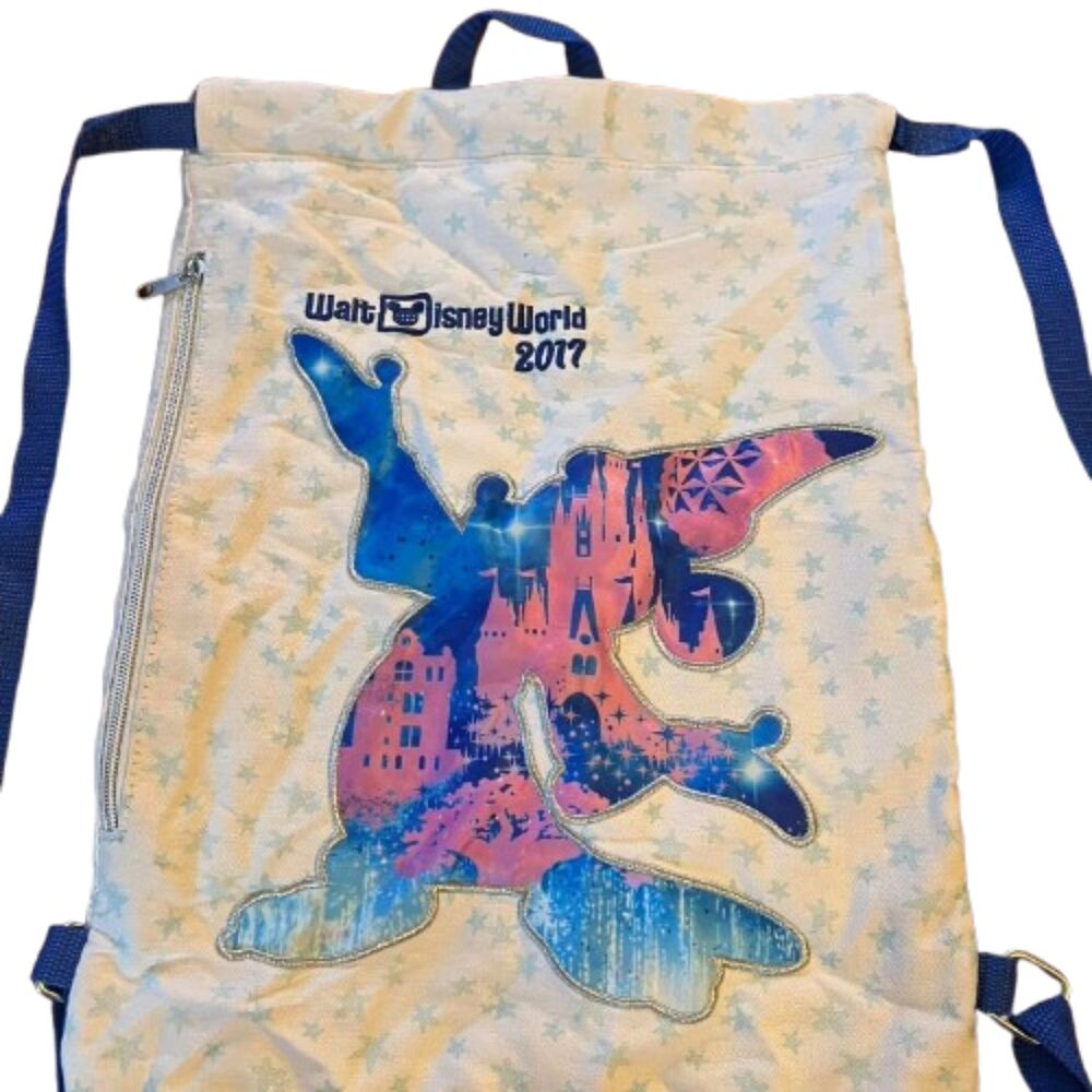 Walt Disney World 2017 Sorcerer Mickey Mouse Cinch Sack / Drawstring Backpack